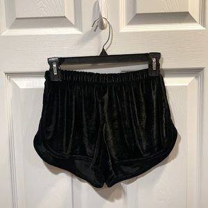 Brandy Melville Black Velvet Booty Shorts